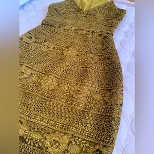 H&M Olive Green Lace mini dress.